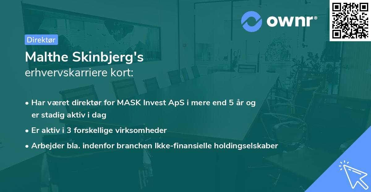 Malthe Skinbjerg's erhvervskarriere kort