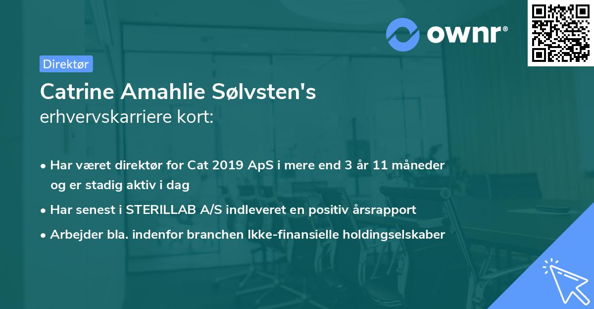 Catrine Amahlie Sølvsten's erhvervskarriere kort