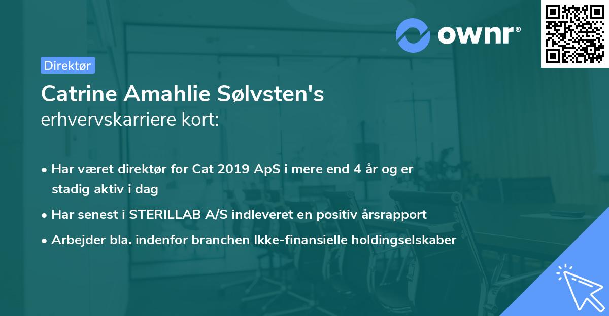 Catrine Amahlie Sølvsten's erhvervskarriere kort