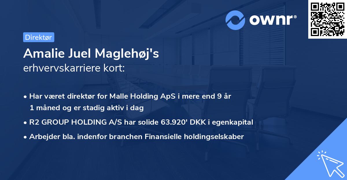 Amalie Juel Maglehøj's erhvervskarriere kort