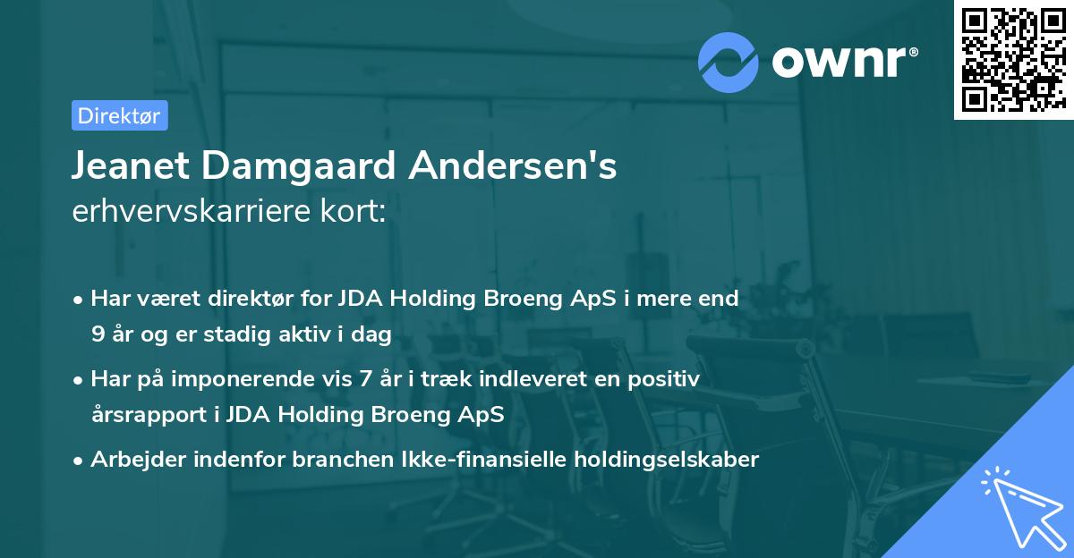 Jeanet Damgaard Andersen's erhvervskarriere kort