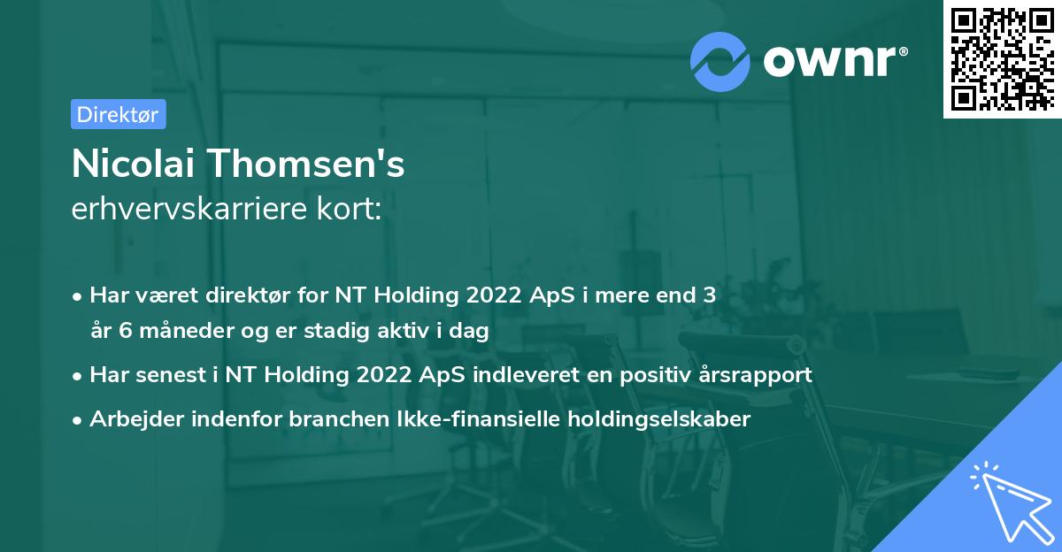 Nicolai Thomsen's erhvervskarriere kort
