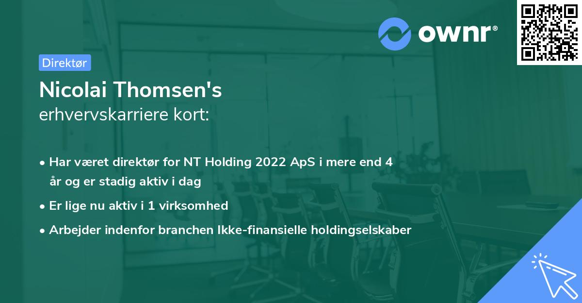 Nicolai Thomsen's erhvervskarriere kort