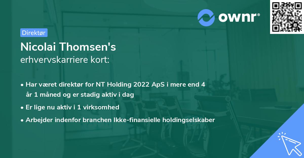 Nicolai Thomsen's erhvervskarriere kort