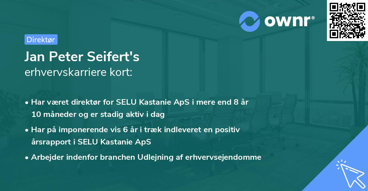 Jan Peter Seifert's erhvervskarriere kort