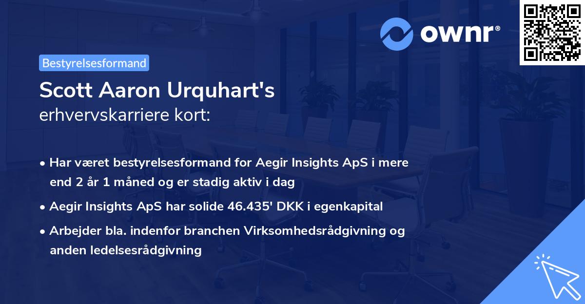 Scott Aaron Urquhart's erhvervskarriere kort