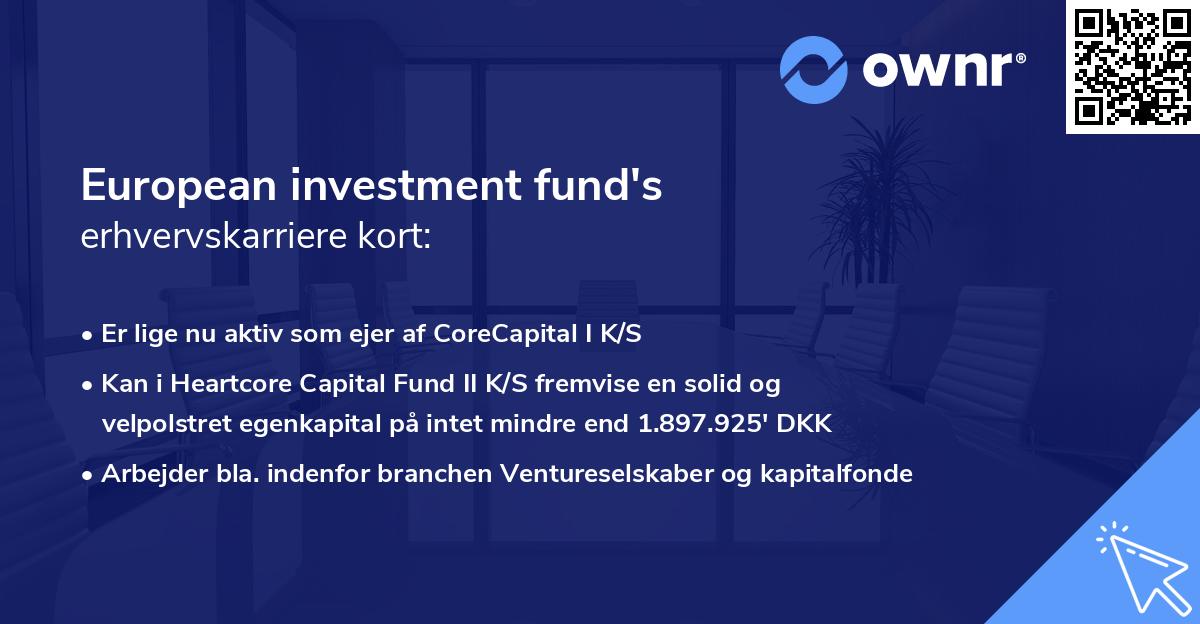 European investment fund's erhvervskarriere kort