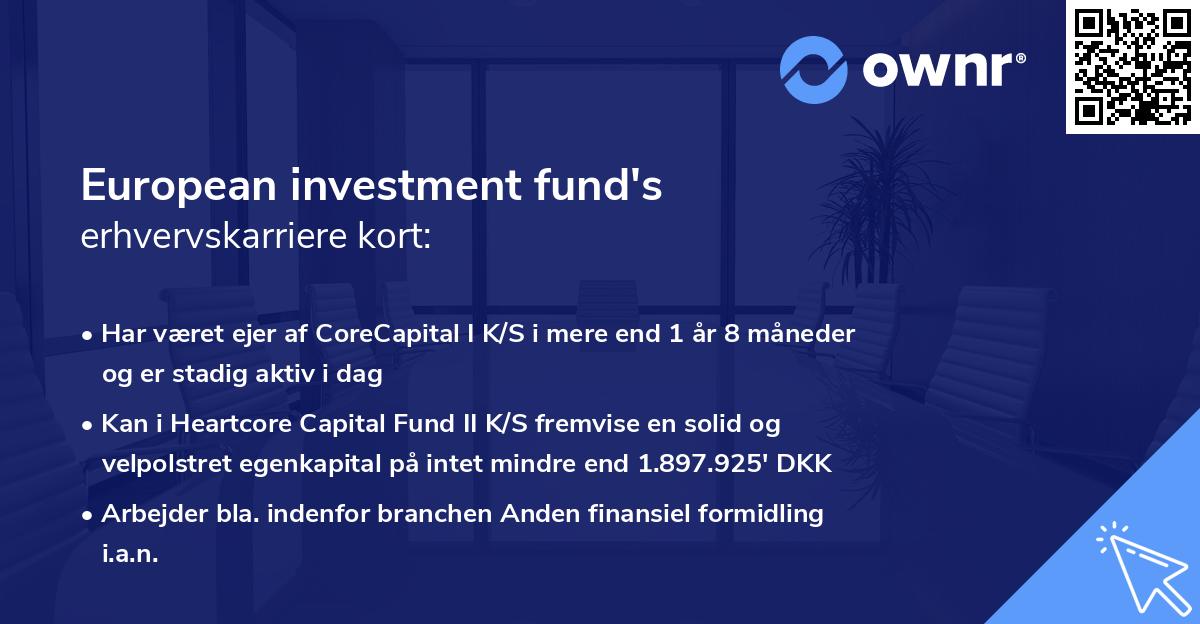 European investment fund's erhvervskarriere kort