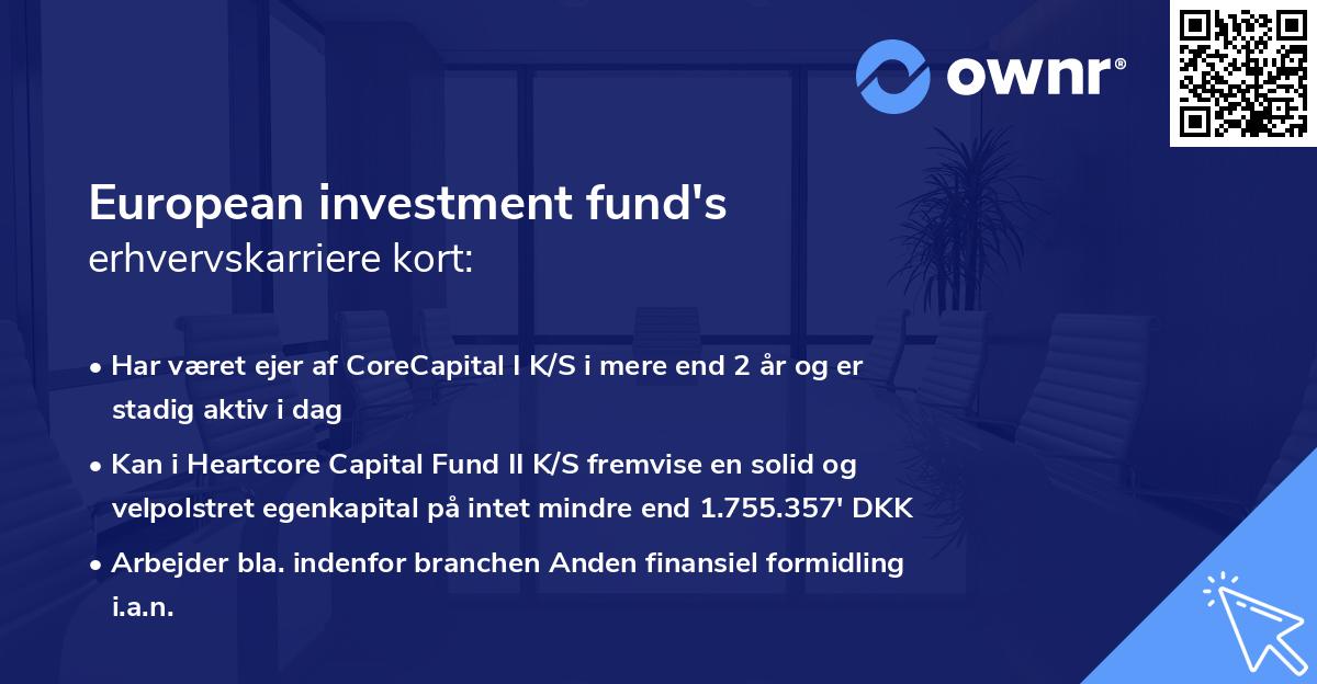 European investment fund's erhvervskarriere kort