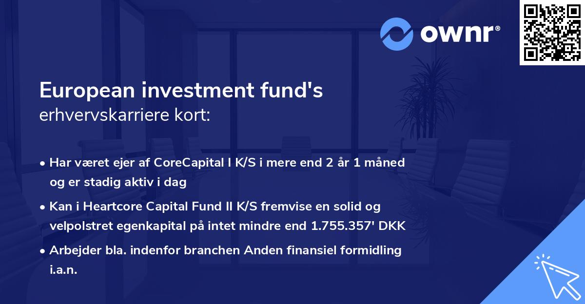European investment fund's erhvervskarriere kort