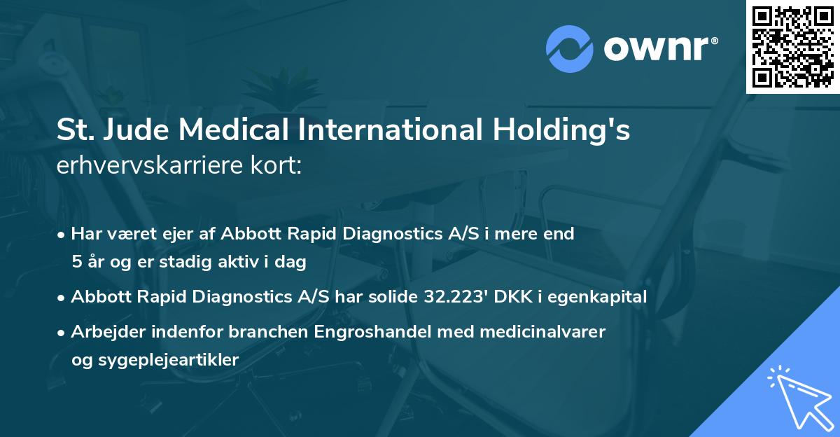 St. Jude Medical International Holding's erhvervskarriere kort