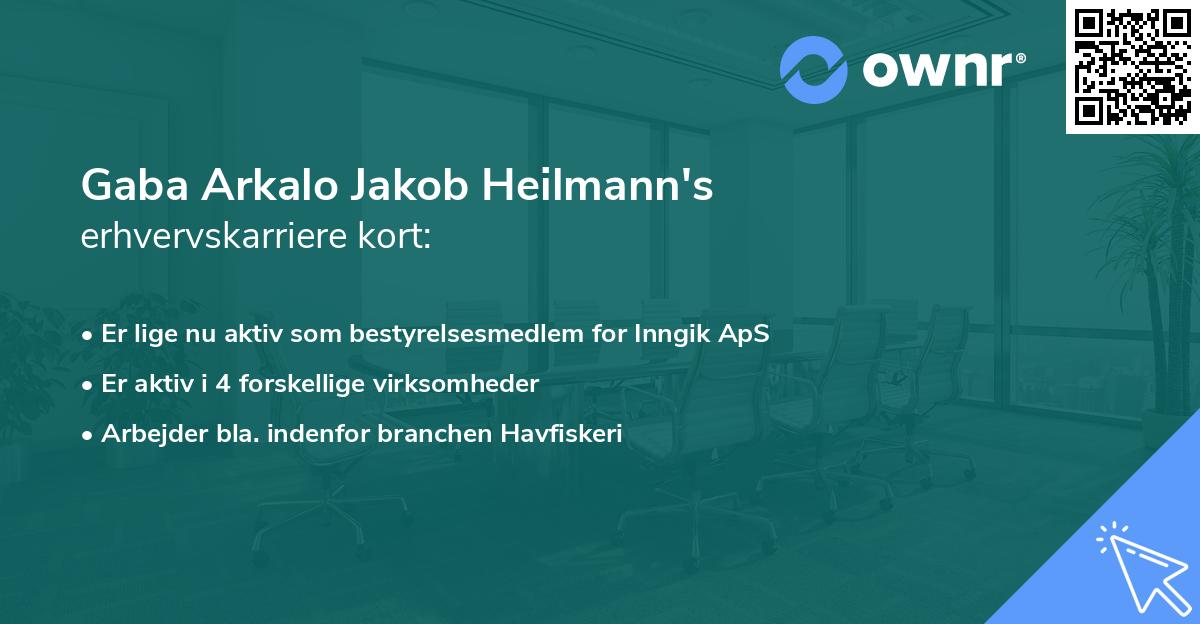 Gaba Arkalo Jakob Heilmann's erhvervskarriere kort