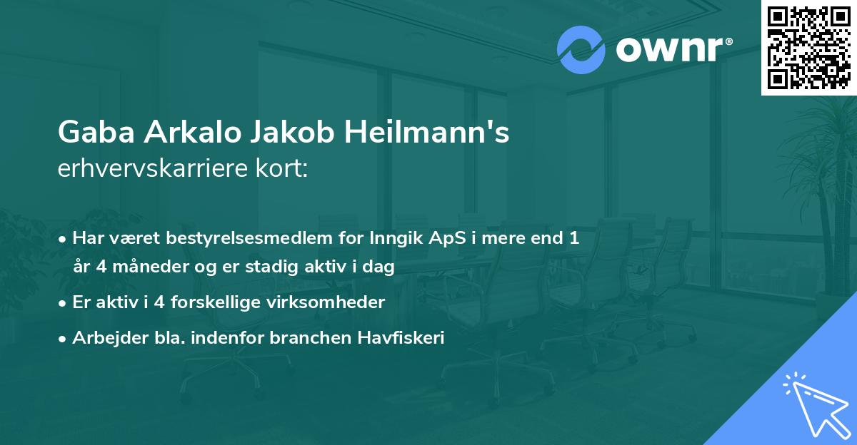 Gaba Arkalo Jakob Heilmann's erhvervskarriere kort