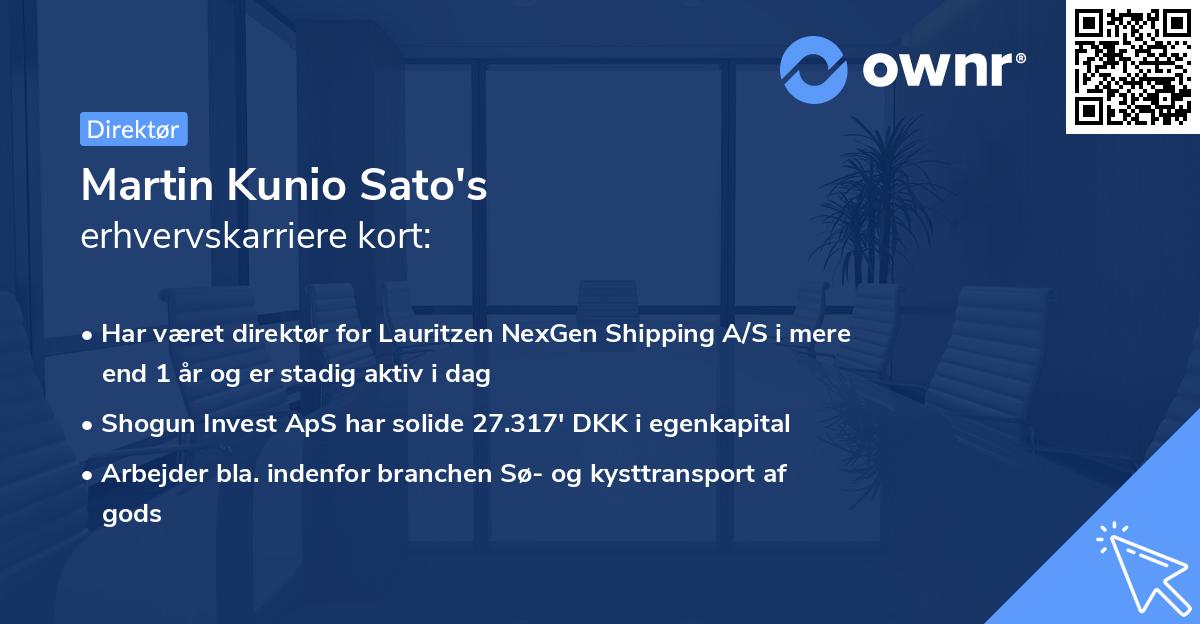 Martin Kunio Sato's erhvervskarriere kort