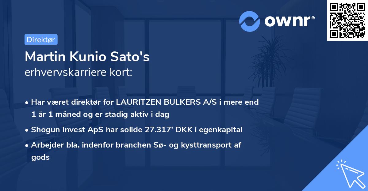 Martin Kunio Sato's erhvervskarriere kort