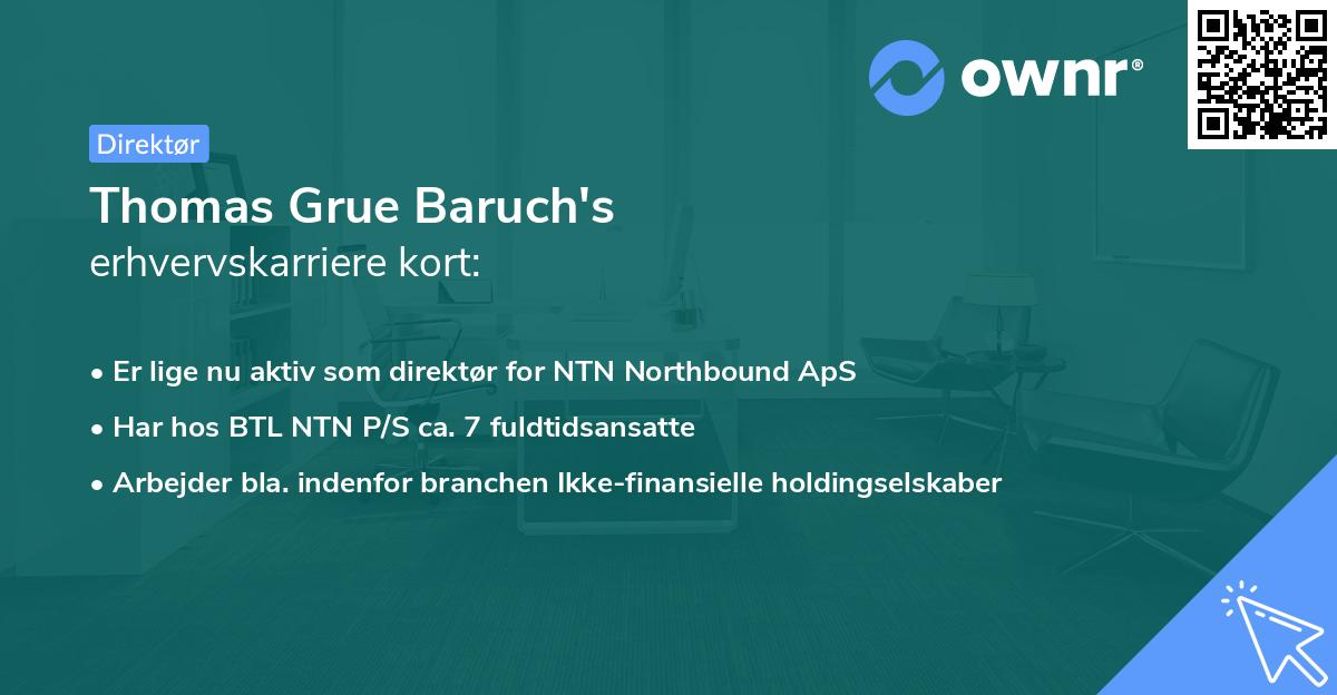 Thomas Grue Baruch's erhvervskarriere kort