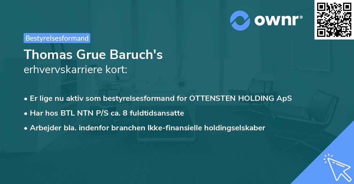 Thomas Grue Baruch's erhvervskarriere kort
