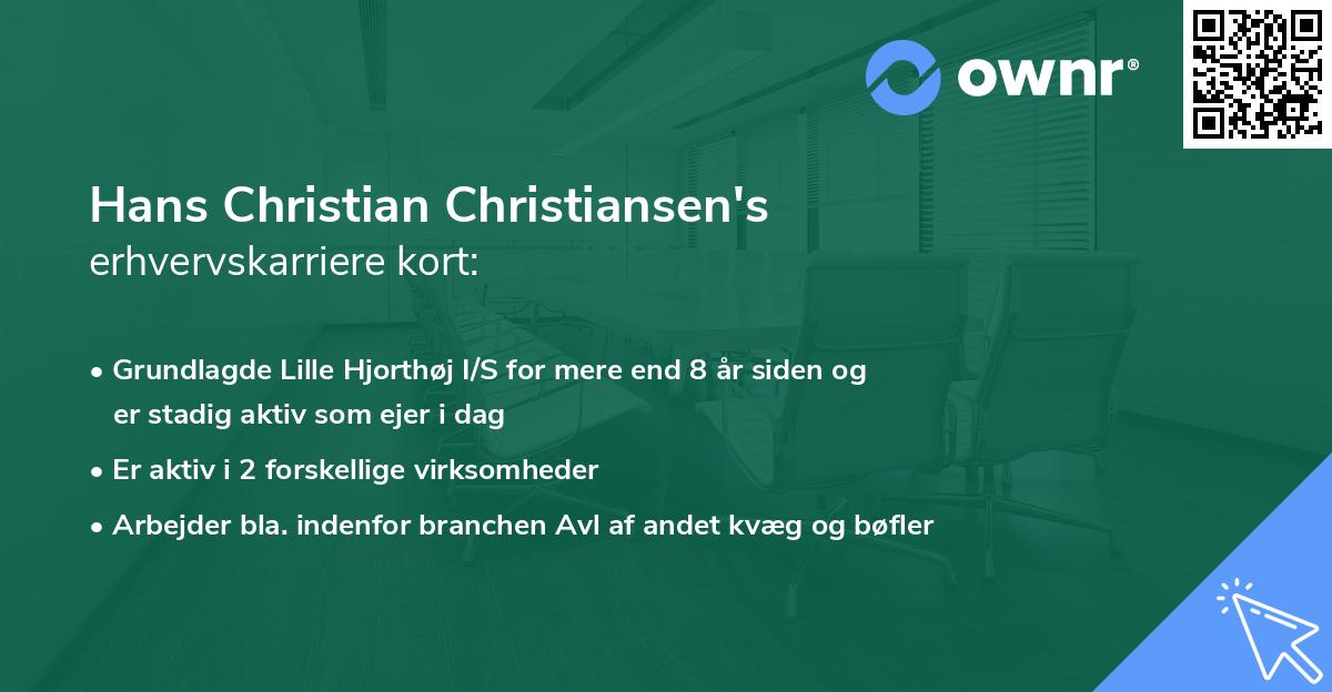 Hans Christian Christiansen's erhvervskarriere kort