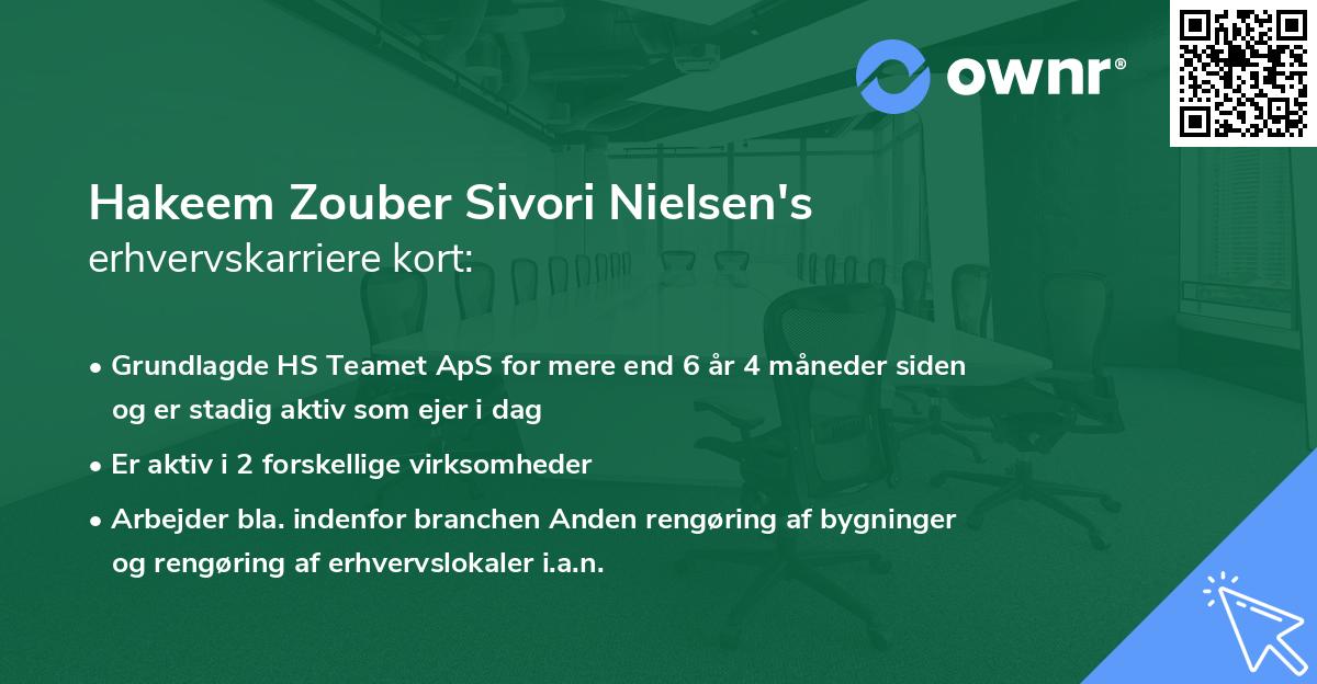 Hakeem Zouber Sivori Nielsen's erhvervskarriere kort