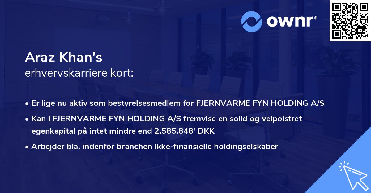 Araz Khan's erhvervskarriere kort