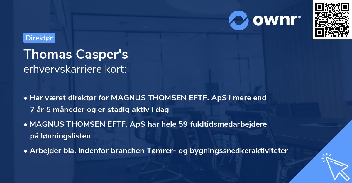 Thomas Casper's erhvervskarriere kort