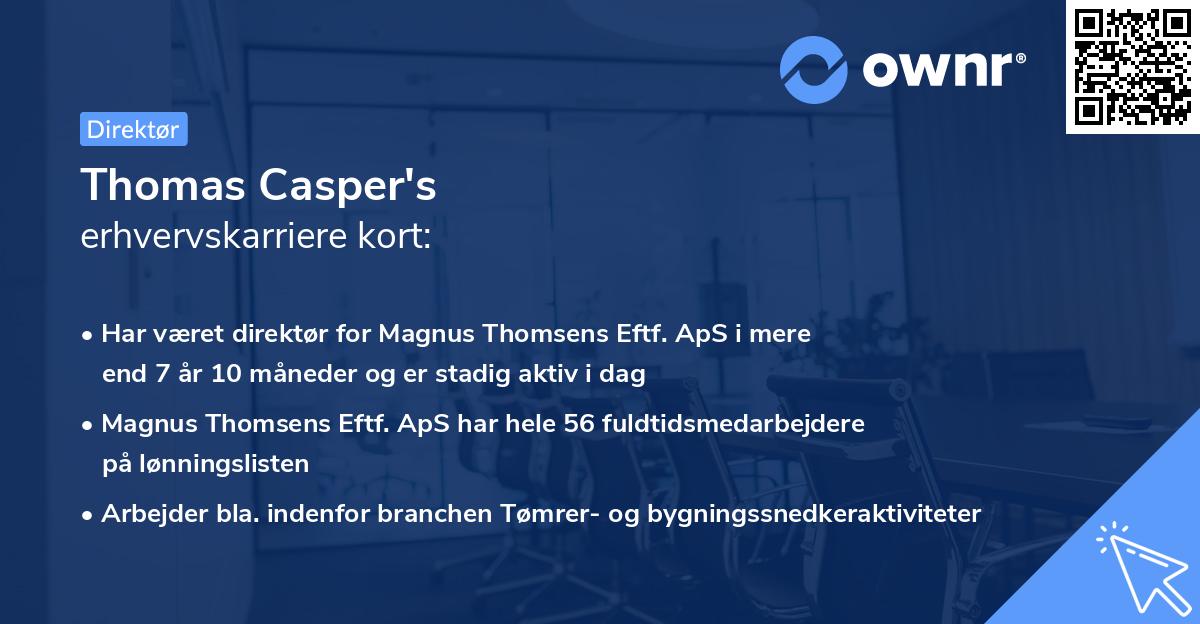 Thomas Casper's erhvervskarriere kort