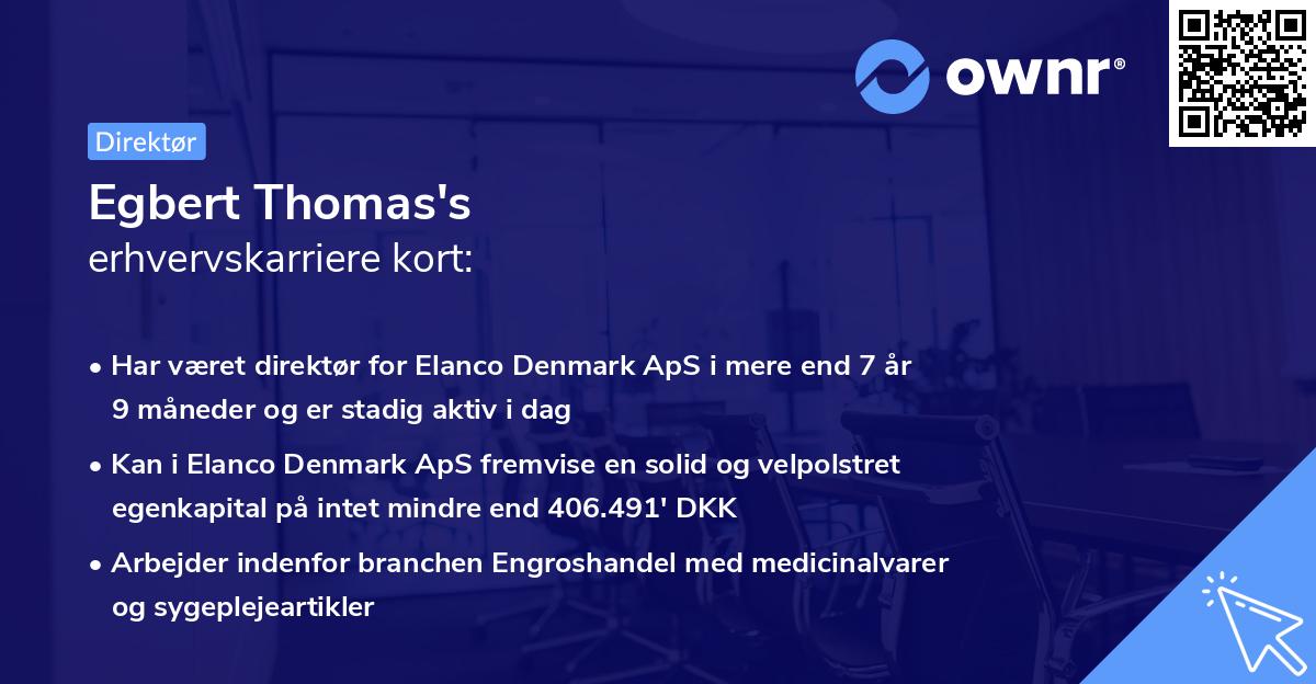 Egbert Thomas's erhvervskarriere kort