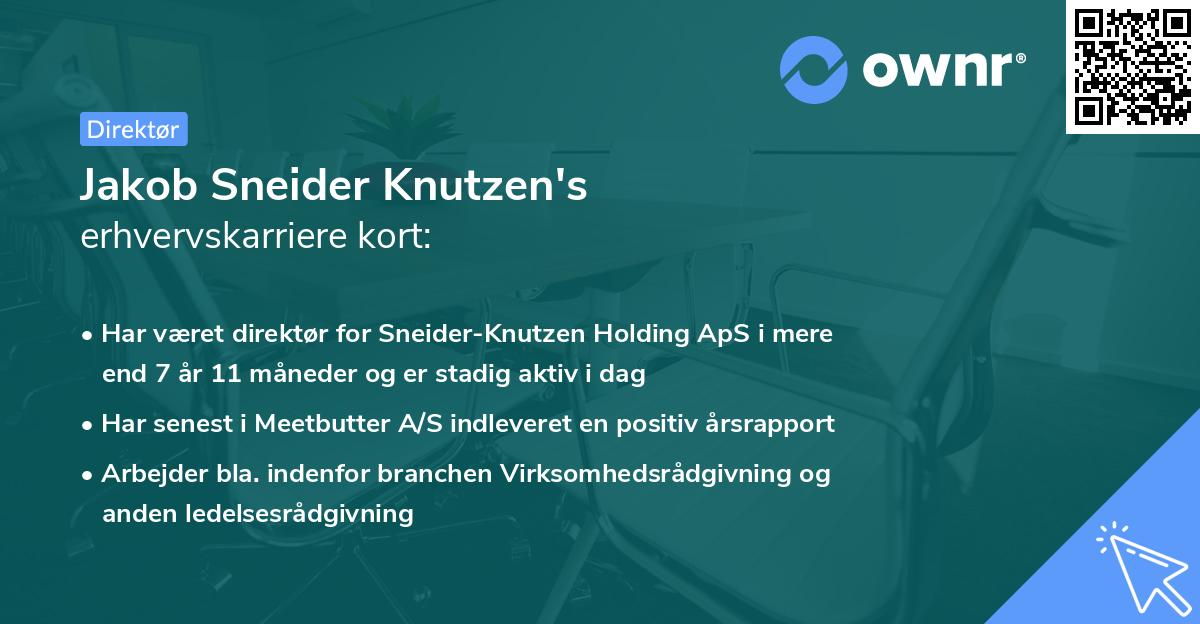 Jakob Sneider Knutzen's erhvervskarriere kort