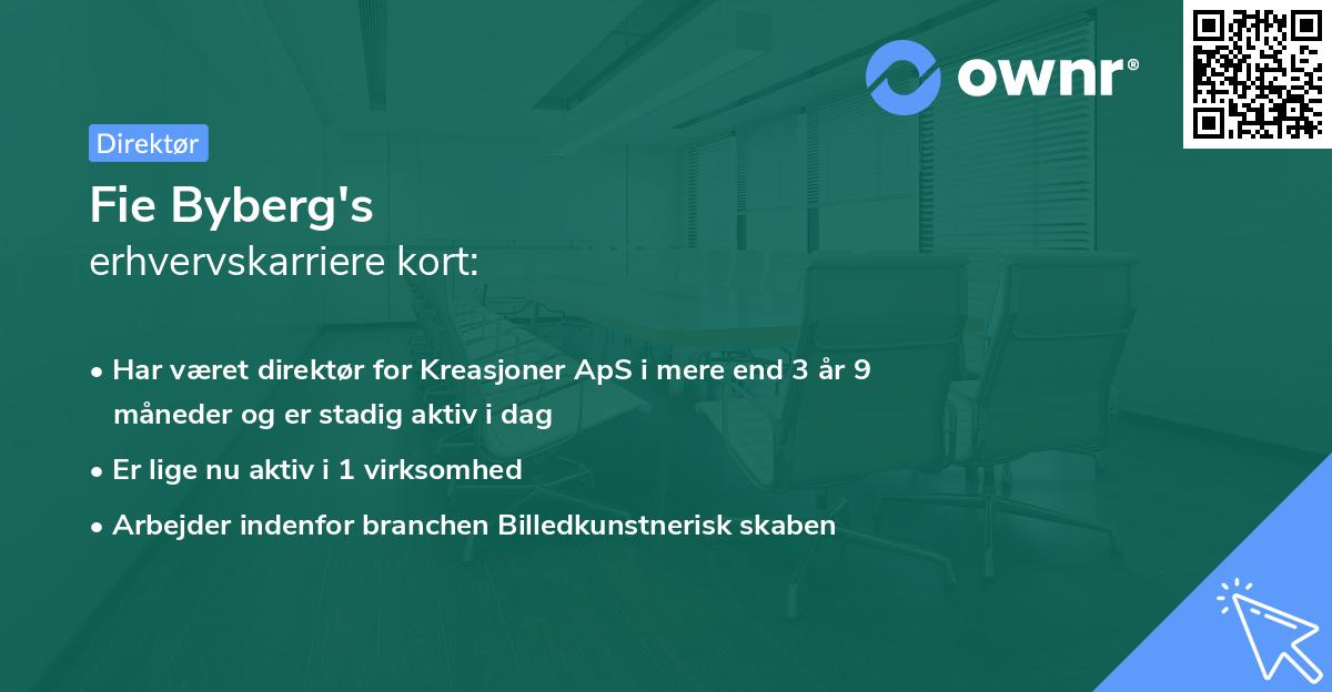 Fie Byberg's erhvervskarriere kort