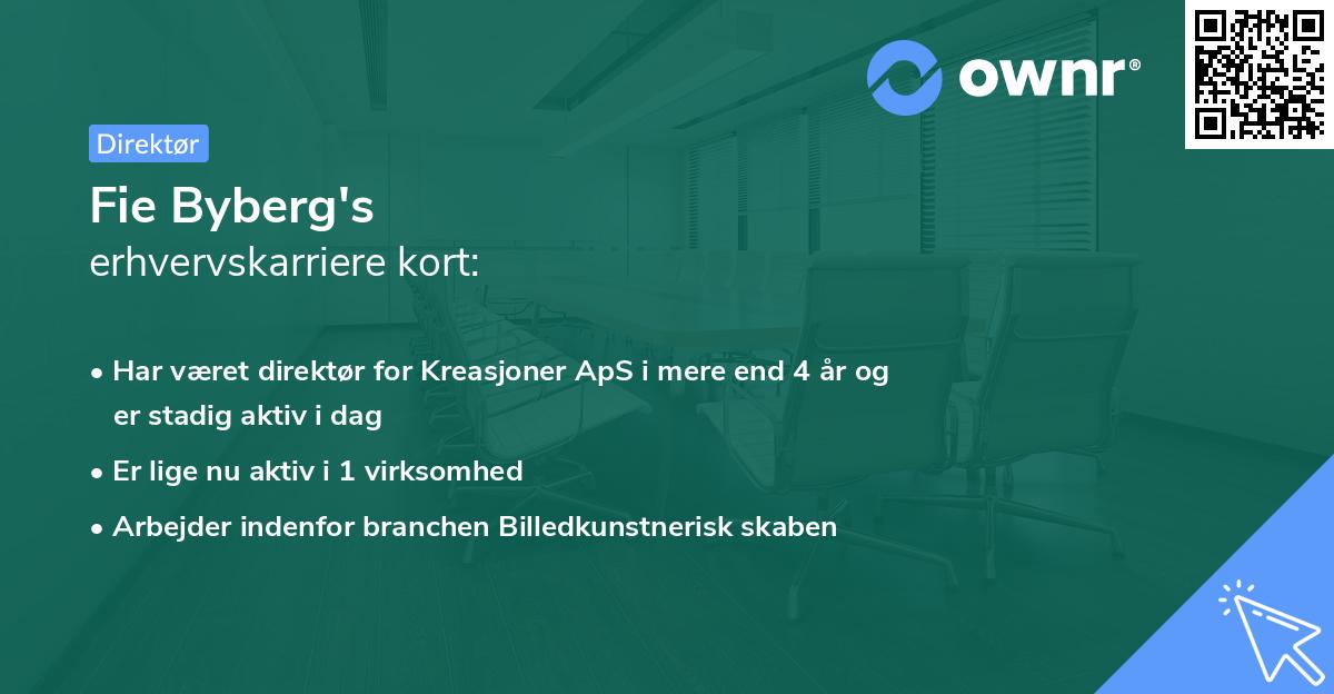 Fie Byberg's erhvervskarriere kort