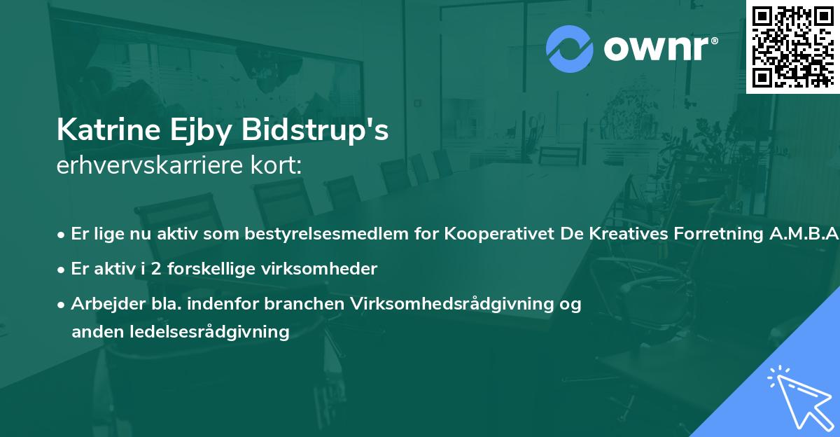 Katrine Ejby Bidstrup's erhvervskarriere kort