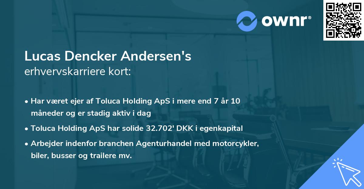Lucas Dencker Andersen's erhvervskarriere kort