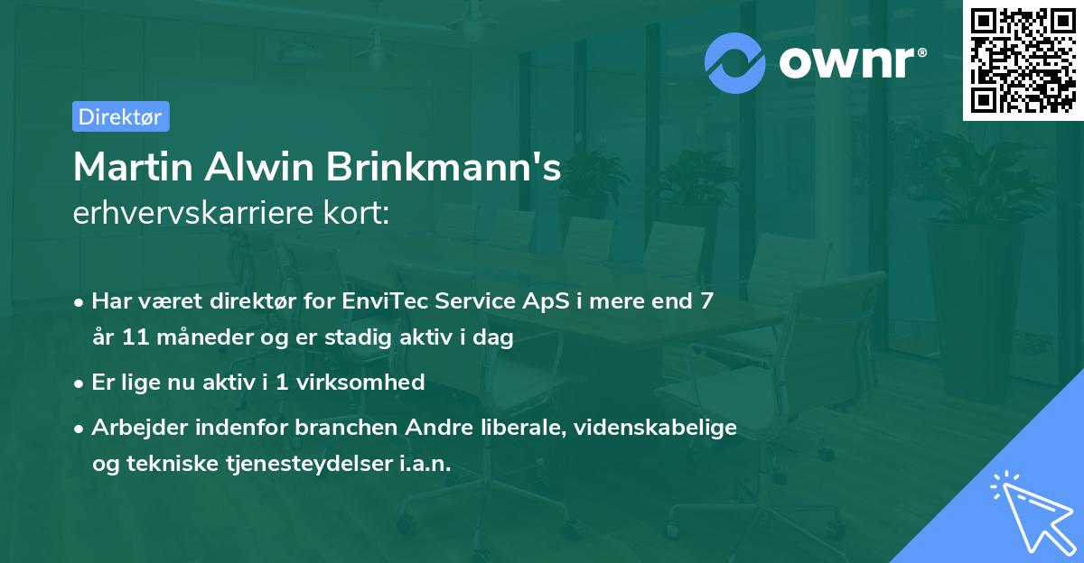 Martin Alwin Brinkmann's erhvervskarriere kort