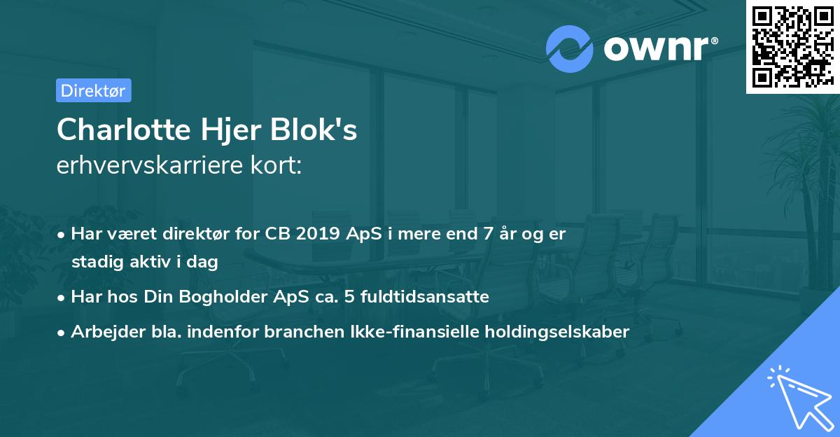 Charlotte Hjer Blok's erhvervskarriere kort
