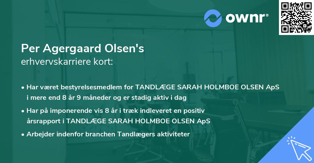 Per Agergaard Olsen's erhvervskarriere kort