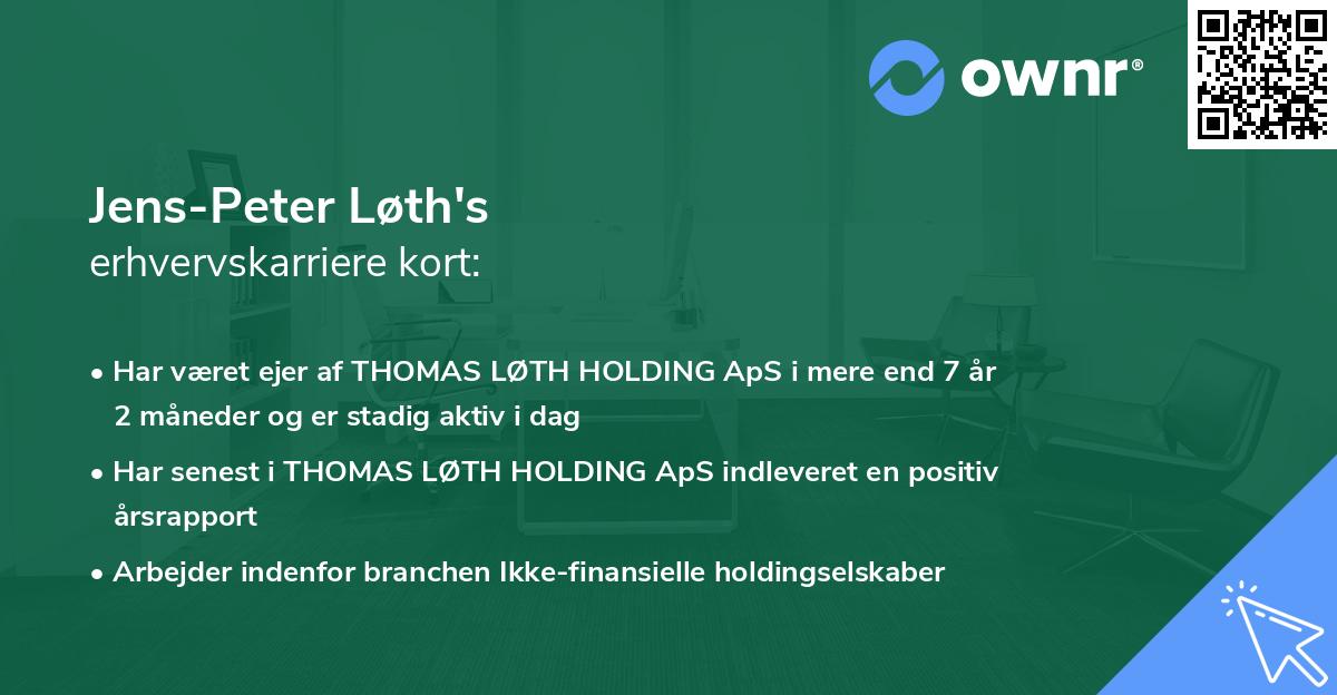 Jens-Peter Løth's erhvervskarriere kort