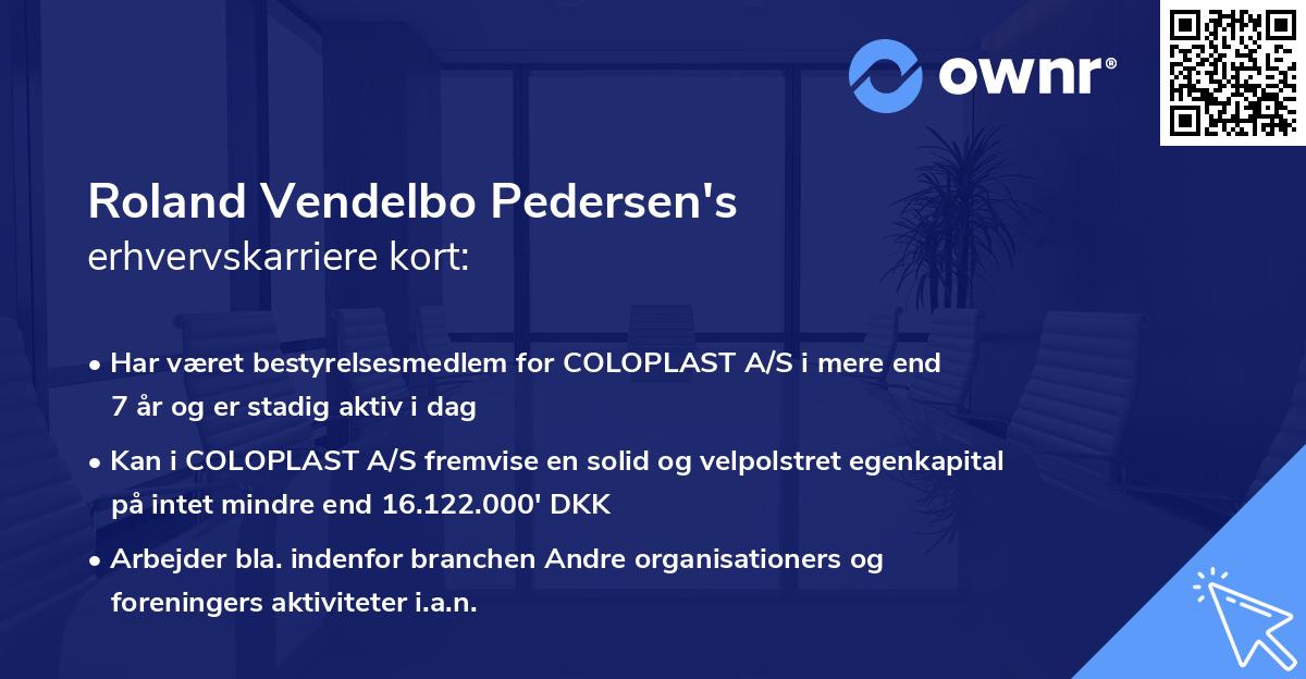 Roland Vendelbo Pedersen's erhvervskarriere kort