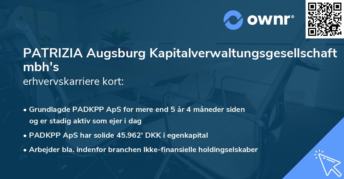 PATRIZIA Augsburg Kapitalverwaltungsgesellschaft mbh's erhvervskarriere kort