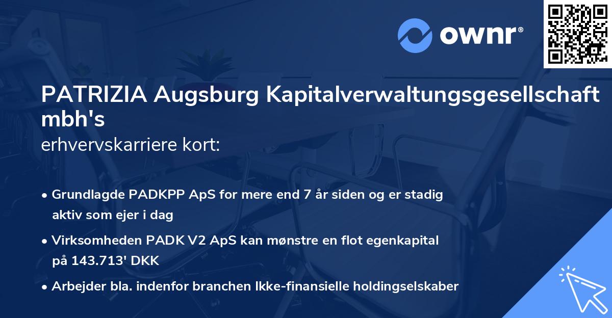 PATRIZIA Augsburg Kapitalverwaltungsgesellschaft mbh's erhvervskarriere kort