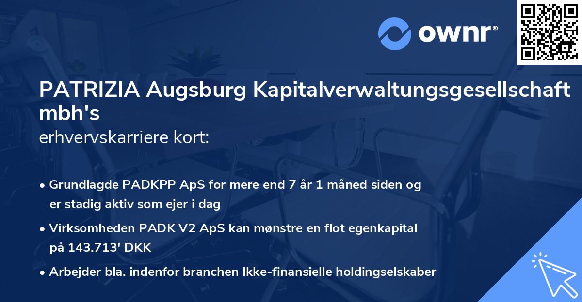PATRIZIA Augsburg Kapitalverwaltungsgesellschaft mbh's erhvervskarriere kort