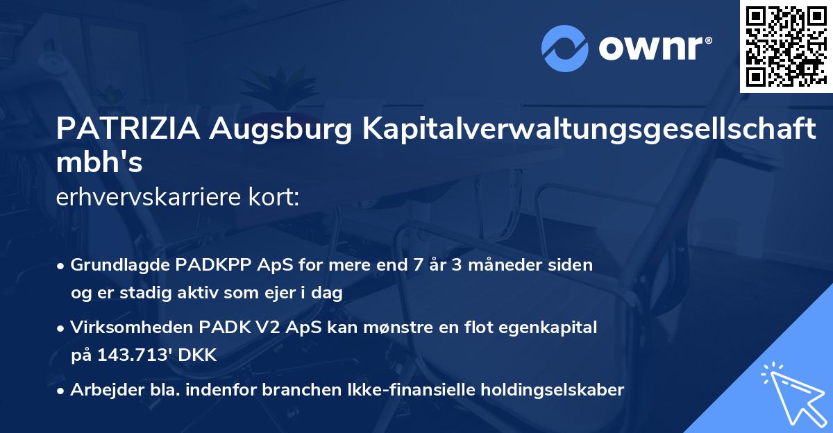 PATRIZIA Augsburg Kapitalverwaltungsgesellschaft mbh's erhvervskarriere kort