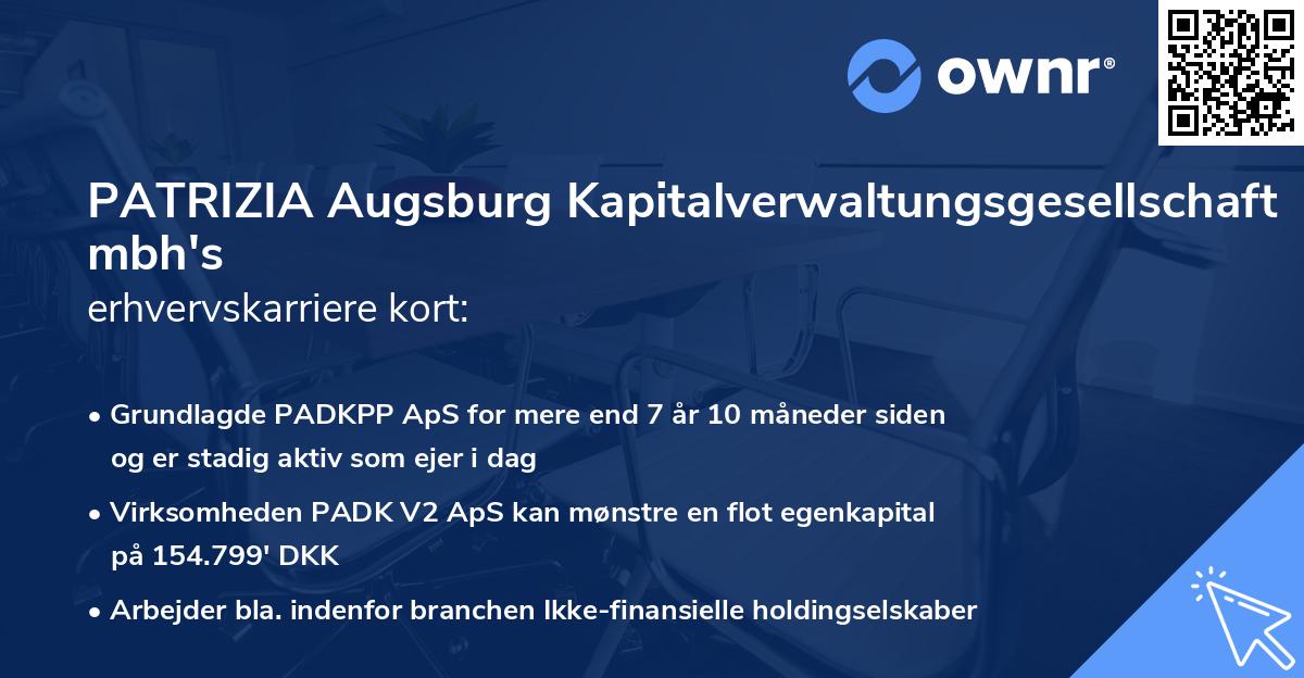 PATRIZIA Augsburg Kapitalverwaltungsgesellschaft mbh's erhvervskarriere kort