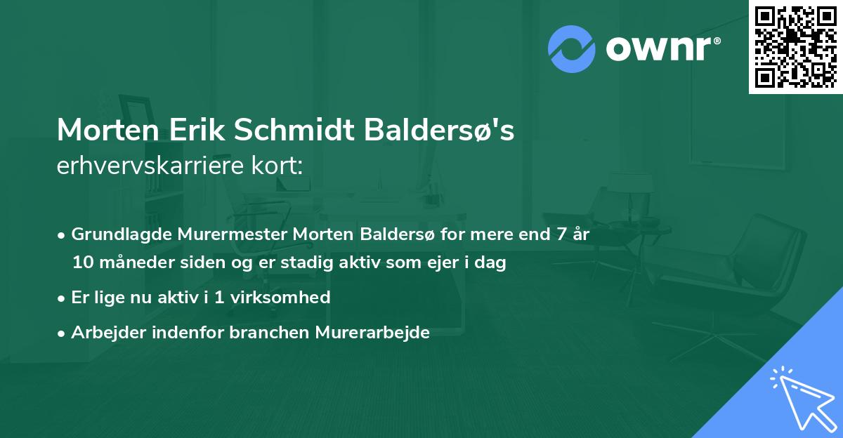 Morten Erik Schmidt Baldersø's erhvervskarriere kort