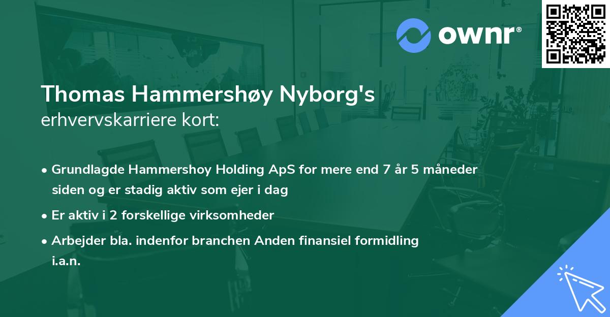 Thomas Hammershøy Nyborg's erhvervskarriere kort