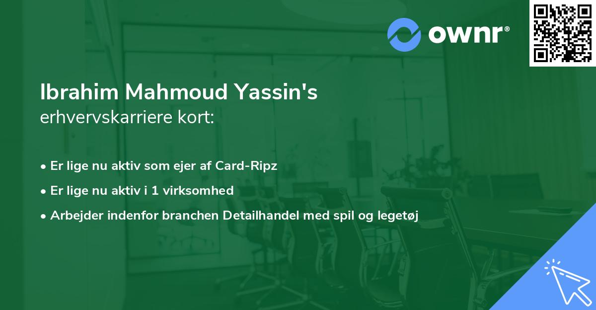 Ibrahim Mahmoud Yassin's erhvervskarriere kort