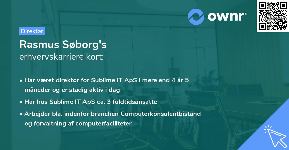 Rasmus Søborg's erhvervskarriere kort