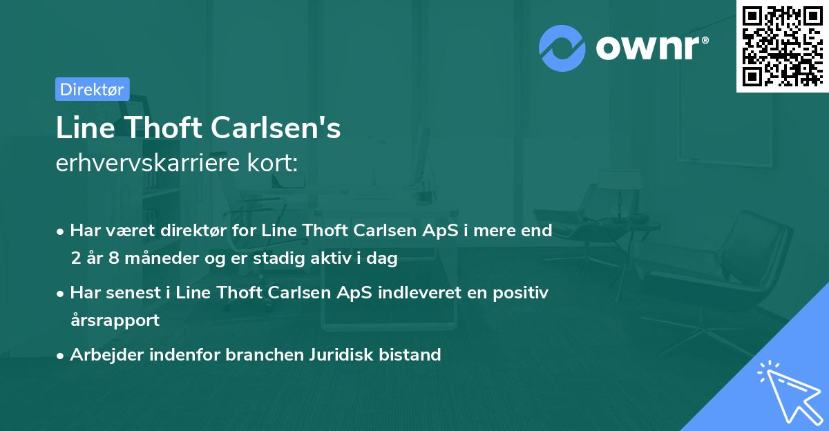Line Thoft Carlsen's erhvervskarriere kort