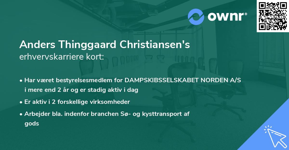 Anders Thinggaard Christiansen's erhvervskarriere kort
