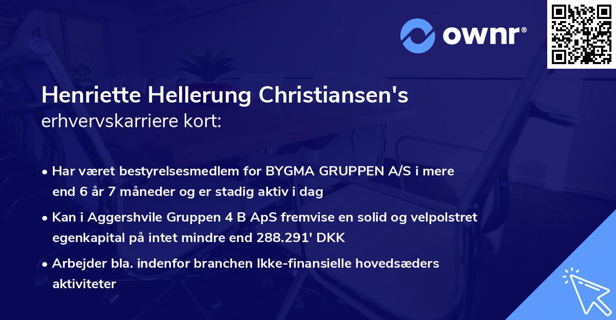 Henriette Hellerung Christiansen's erhvervskarriere kort
