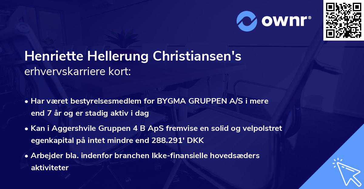 Henriette Hellerung Christiansen's erhvervskarriere kort